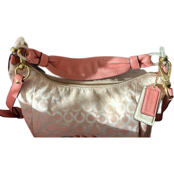 COACH | Kristen Op Art Ombre Hobo Handbag | Light Peony Pink - Picture 4 of 12